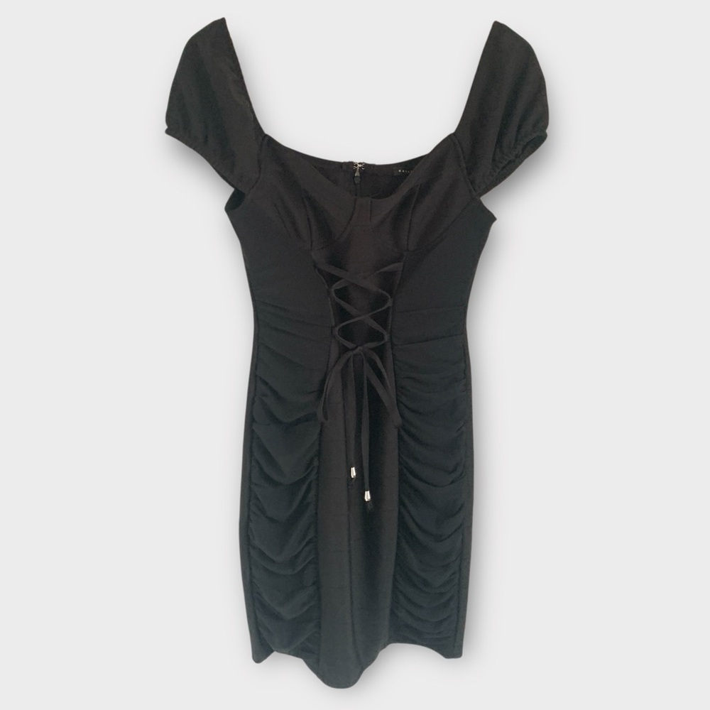 Haute Monde Lace-Up Bodycon Mini Dress